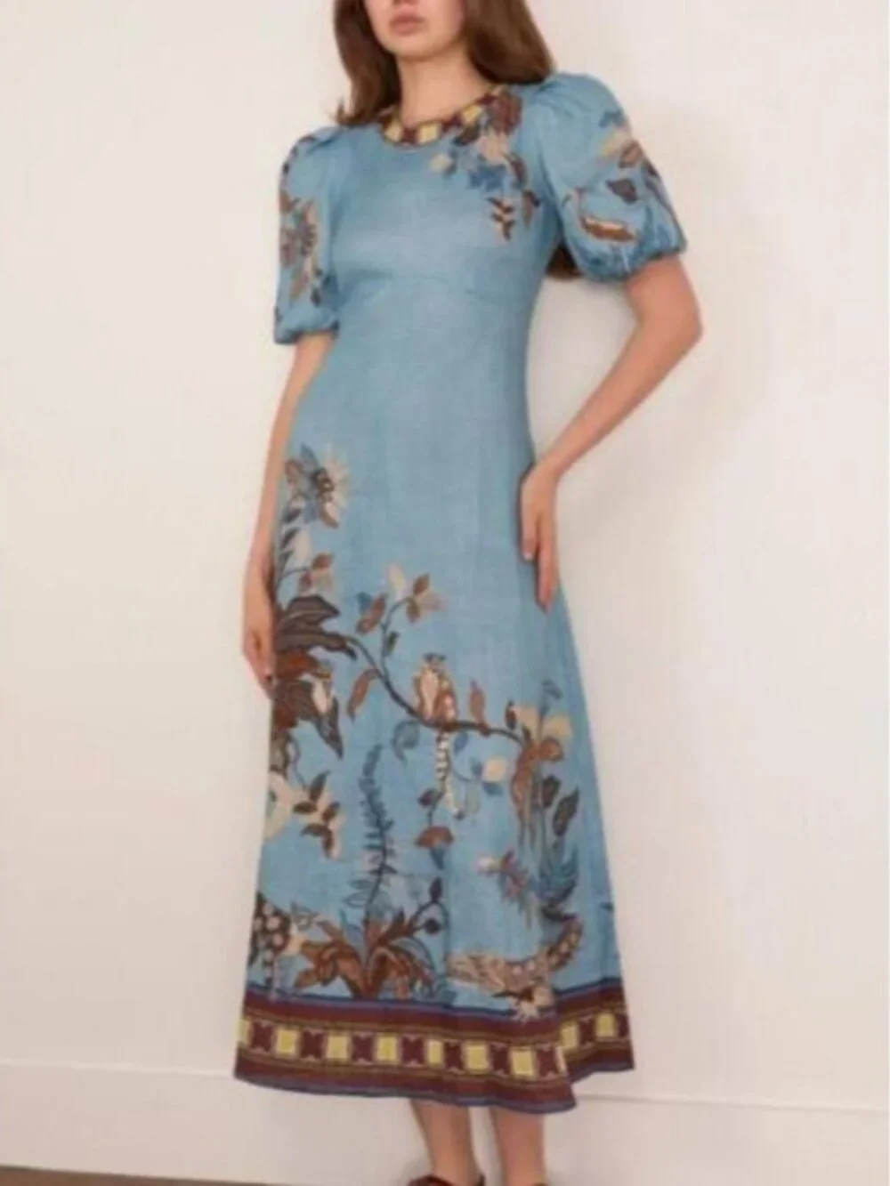 Alemais Georgie Midi Dress in Blue - Picture 2 of 13